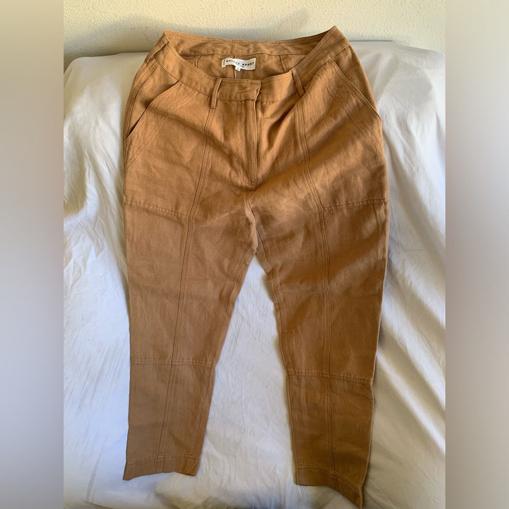 Apiece Apart Womens Size 2 28 x 26 Pants Tan Cotton Linen